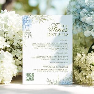 Carte D'accompagnement Détails de mariage élégants à l'hortensia