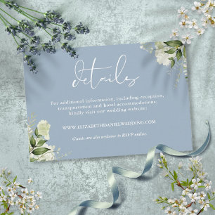 Carte D'accompagnement Détails de mariage élégants avec floralité de verd