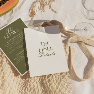 Carte D'accompagnement Détails de mariage élégants et luxueux dans les to