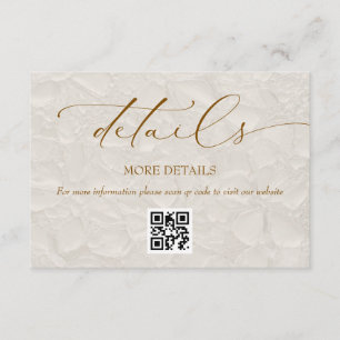 Carte D'accompagnement Détails de mariage élégants et minimaux Cream