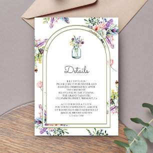 Carte D'accompagnement Détails de mariage en arche de pot Mason de fleur