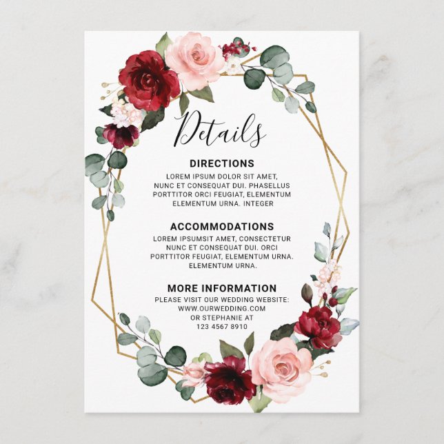 Carte D'accompagnement Détails de mariage en ardoise bleue poussiéreuse d (Devant)