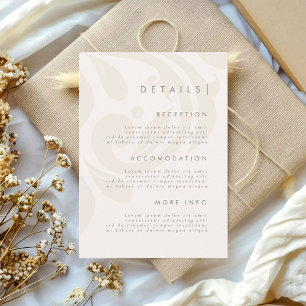 Carte D'accompagnement Détails de mariage en damassé crème élégant classi