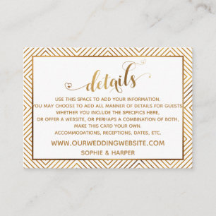 Carte D'accompagnement Détails de mariage en diamants avec script cœurs d