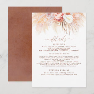 Carte D'accompagnement Détails de mariage en terre cuite et herbe des Pam