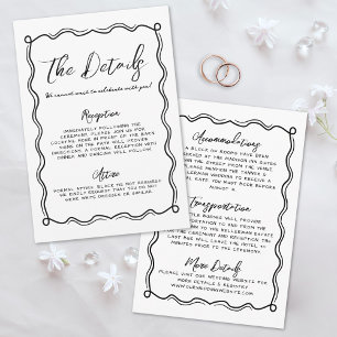 Carte D'accompagnement Détails de mariage fantaisistes dessinés à la main