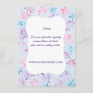 Carte D'accompagnement Détails de mariage floral aquarelle lavande