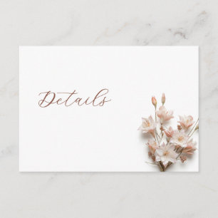 Carte D'accompagnement Détails de mariage floral Boho 3D