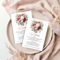 Détails de mariage floral Bourgogne or luxe