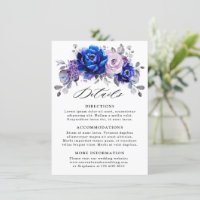 Détails de mariage floral de lilas bleu royal pour