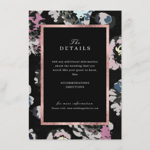 Carte D'accompagnement Détails de mariage floraux abstraits classique mod