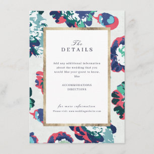 Carte D'accompagnement Détails de mariage floraux abstraits de classique