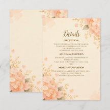 Détails de mariage floraux avec hortensia en pêche