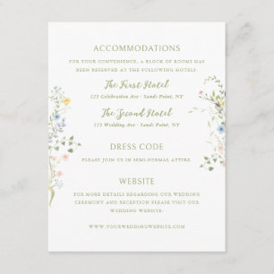 Carte D'accompagnement Détails de mariage floraux délicats
