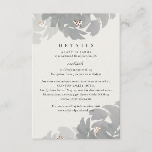Carte D'accompagnement Détails de mariage floraux élégants peints à la ma
