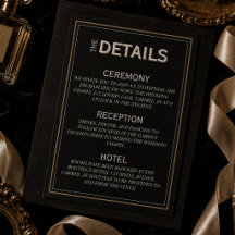 Détails de mariage formel Minimaliste en noir et b