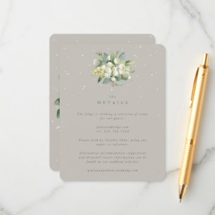 Carte D'accompagnement Détails de mariage hivernal en Greige Snowberry + 
