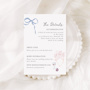 Carte D'accompagnement Détails de mariage illustrés et colorés avec fanta