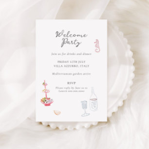 Carte D'accompagnement Détails de mariage illustrés et colorés avec fanta