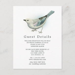 Carte D'accompagnement Détails de mariage invité de cage à oiseaux vintag