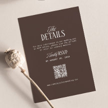 Détails de mariage marron chocolat Code Qr de répo