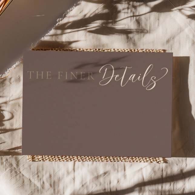 Carte D'accompagnement Détails de mariage marron mocha moderne (Créateur téléchargé)