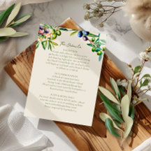 Détails de mariage méditerranéen Simple Olive Bran