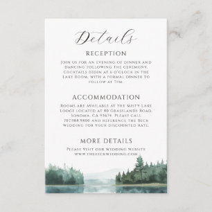 Carte D'accompagnement Détails de Mariage Minimaliste