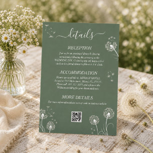 Carte D'accompagnement Détails de mariage minimaliste à fleur sauvage ver