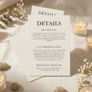 Carte D'accompagnement Détails de mariage minimaliste éditorial hiver ivo