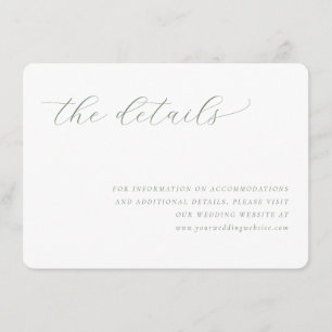 Carte D'accompagnement Détails de mariage minimalistes et sophistiqués en