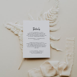 Carte D'accompagnement Détails de mariage moderne