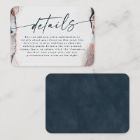 Détails de mariage moderne abstrait Navy & Rose Go