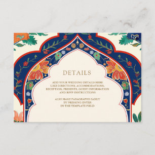 Carte D'accompagnement Détails de mariage musulman Cream avec incrustatio