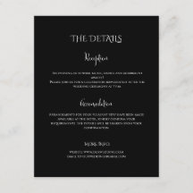 Détails de mariage noir et blanc de luxe moderne
