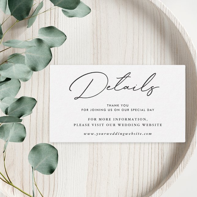 Carte D'accompagnement Détails de Mariage noir et blanc moderne (Créateur téléchargé)