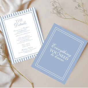 Carte D'accompagnement Détails de mariage Old Money Bleu Poussiéreux Enca