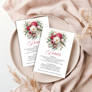 Carte D'accompagnement Détails de mariage or verdure florale rustique