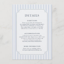 Détails de mariage rayures Classique Moderne Bleu 