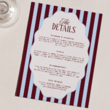 Détails de mariage rétro bleu et burgundy