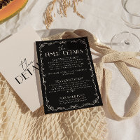 Détails de mariage rétro élégants en noir ivoire à