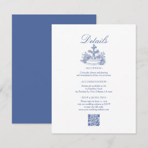 Carte D'accompagnement Détails de mariage romantiques en bleu poussiéreux