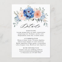 Détails de mariage Rose Poudrée Bleu Nuit Ardoise