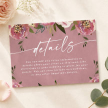 Détails de mariage Rose sauvage rose Blooms Chic