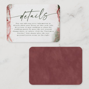 Carte D'accompagnement Détails de mariage rose Terra Rosa abstrait modern