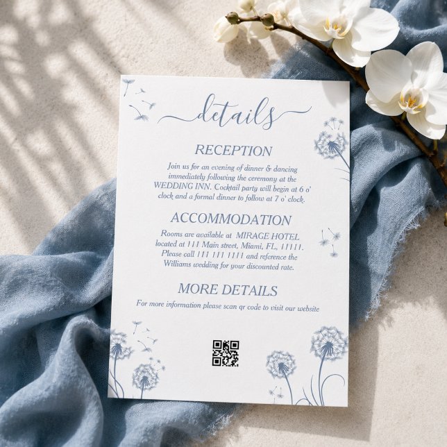 Carte D'accompagnement Détails de mariage rustique avec fleurs sauvages b (Créateur téléchargé)
