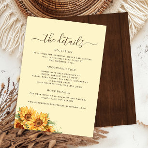 Carte D'accompagnement Détails de mariage rustique boho floral en bois de