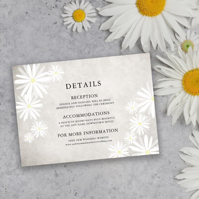 Carte D'accompagnement Détails de mariage rustique boho simples avec marg (Créateur téléchargé)