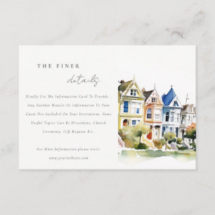 Carte D'accompagnement Détails de mariage San Francisco Painted Ladies