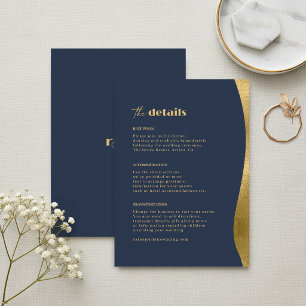 Carte D'accompagnement Détails de mariage Sculptural Waves ID1312